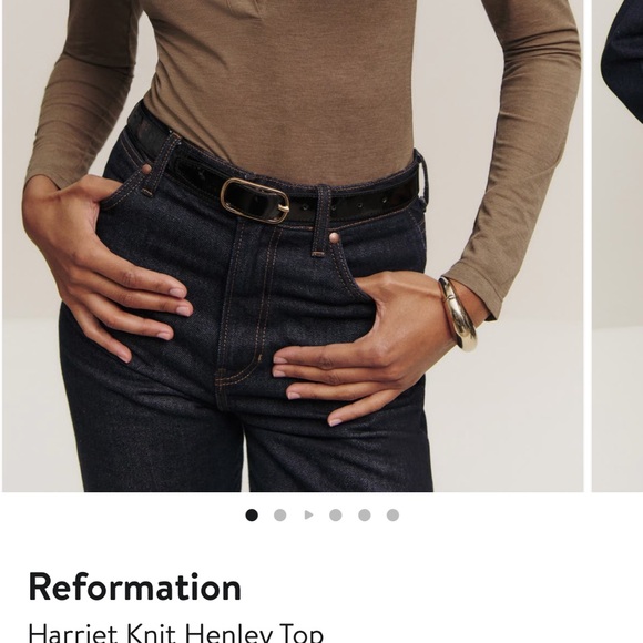 Reformation Harriet Knit Henley Top - Picture 2 of 2